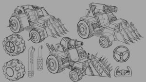Vehicle design video game concept art